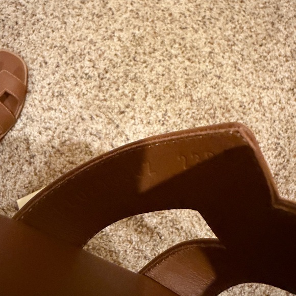 Hermes Tan Brown Oran H Slide Leather Sandals - Picture 10 of 12